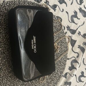Jimmy Choo Black and Gold Clutch